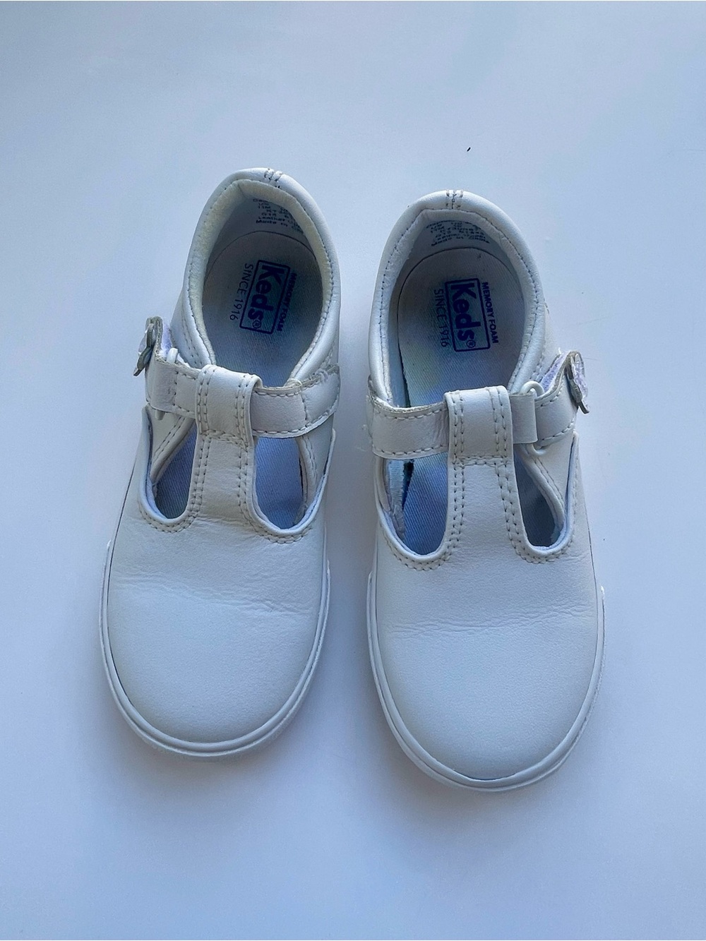 Keds Kids Daphne White Leather T-Strap Mary Janes